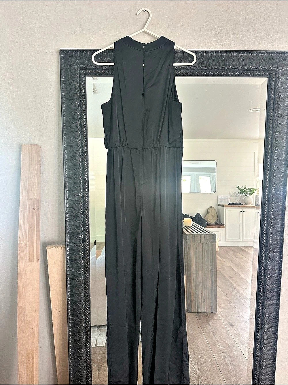 Abercrombie & Fitch High-Neck Draped Jumpsuit Black